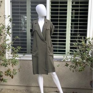 J. Crew Green Cuffed Sleeve OneButton Dress  Sz2